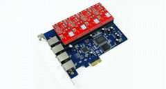 Asterisk Card PCI-E Card 4 prots  ZA4E