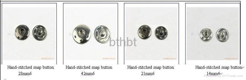 Hand-stitched snap button