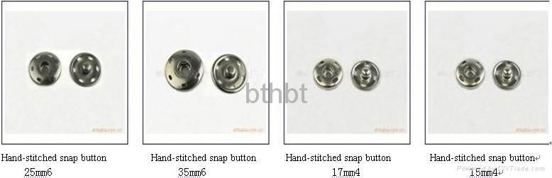 Hand-stitched snap button 3