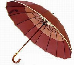 wooden shaft 16ribs umbrella