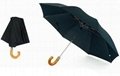 2 fold wooden handle umbrella