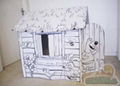 DIY小屋，儿童小屋，纸板小屋，自己组装，可绘画房子