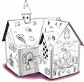 toy,paper house, DIY house, children' house, corrugating paperboard house  2