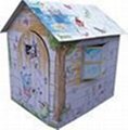 toy,paper house, DIY house, children' house, corrugating paperboard house  3