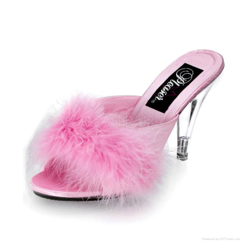 Hot selling lady feather shoes