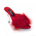 Hot selling lady feather shoes 2