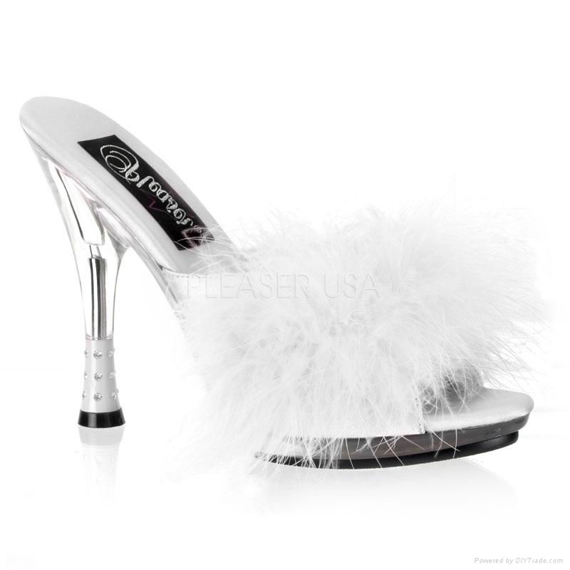 Hot selling lady feather shoes 4