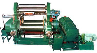 two roll mixing mill with stock blender