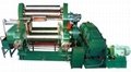 two roll mixing mill with stock blender