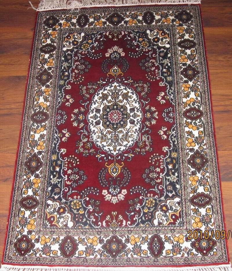 2X3FT hand knotted silk rug 3