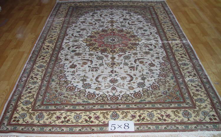 beautiful hand knotted  persian silk carpets