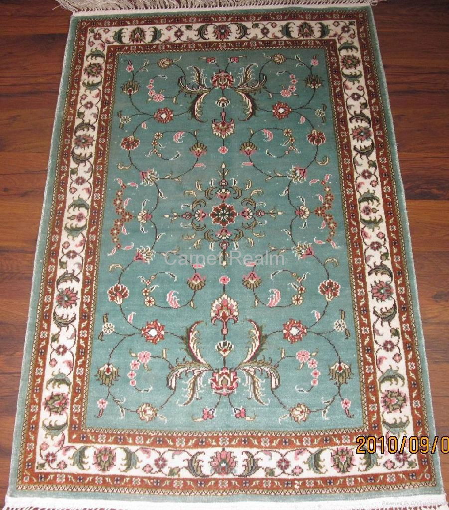 2X3FT hand knotted silk rug 5