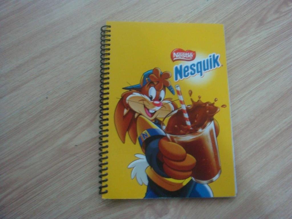 spiral notebook with cartoon printing