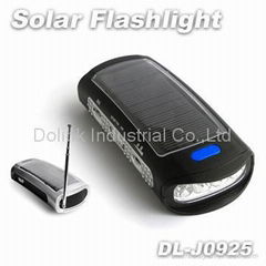 Solar radio with flashlight