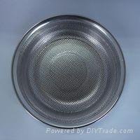 s/s shallow punching colander with tray