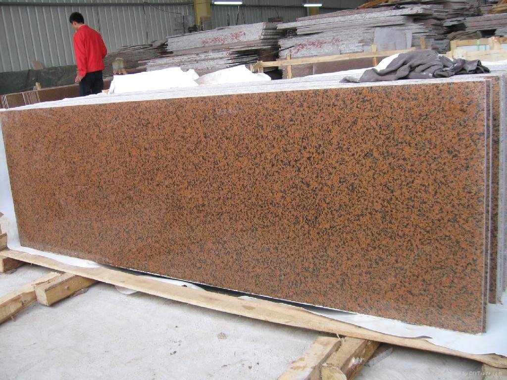 Polished Tianshan red granite slab