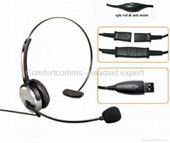 Headset with Plantronics Quick Disconnect