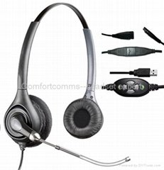 Super PRO Series USB Headsets with Quick Disconnect Cord for PLT