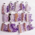 20pcs/MOQ Natural Amethyst Druzy Crystal Wrap Pendant 26-32mm