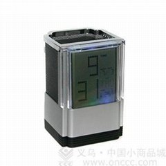 LCD Clock Pen Container