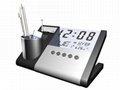 LCD Clock Pen Container