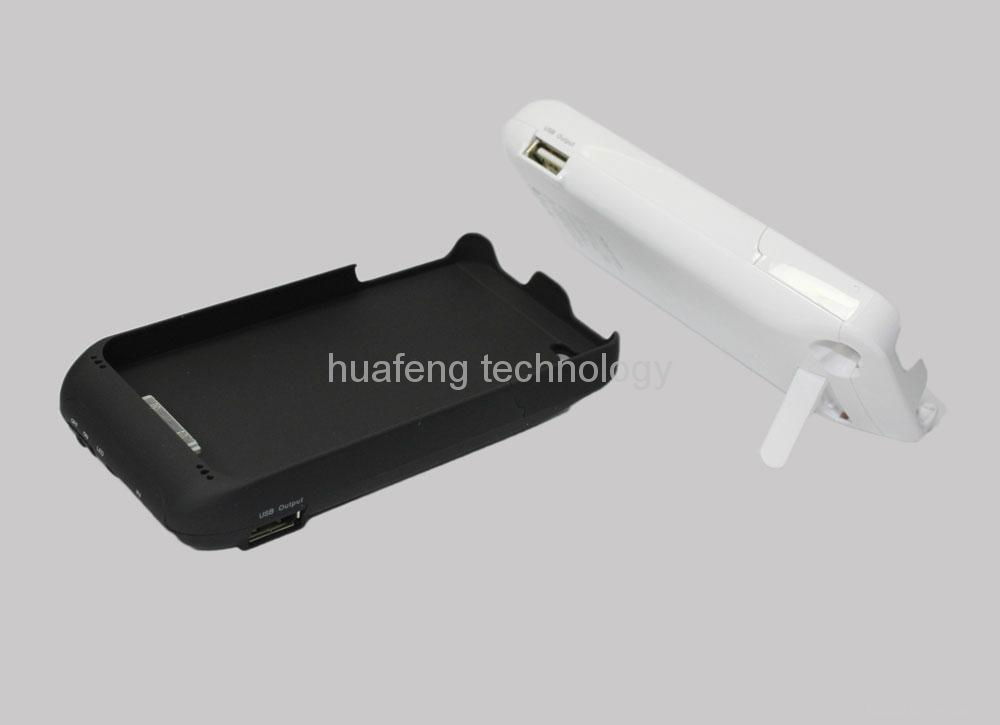 New 3000mAh Portable External Backup Battery for iPhone 4S 4G with stand