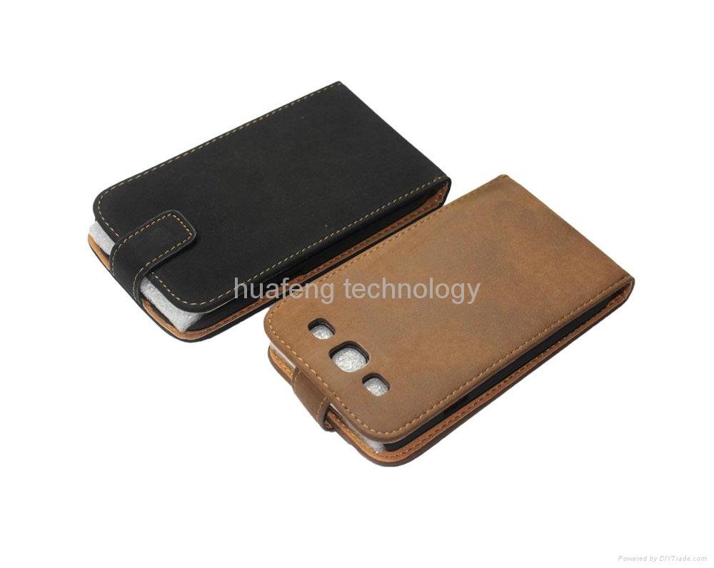 New Retro Plain Leather Case for Samsung Galaxy S3 I9300 2