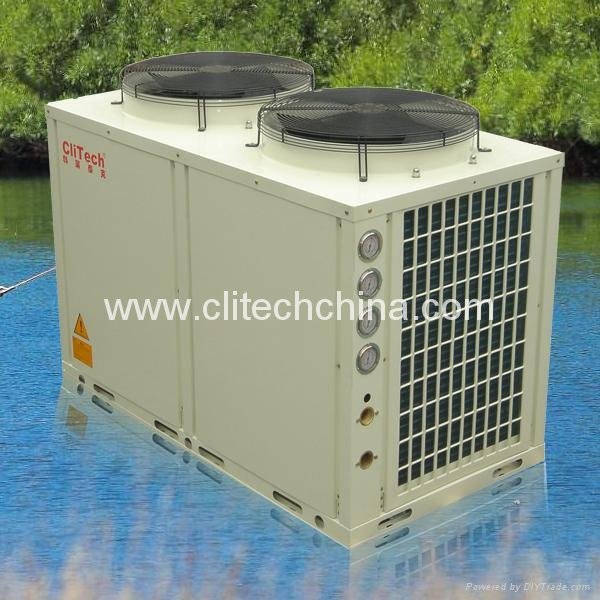 Commercial air source heat pump heating hot water