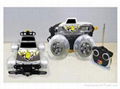 standing 360 degree rotation RC stunt car with the light