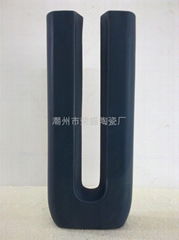 black ceramic Chinese vase