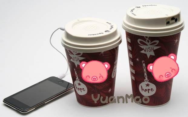  Music speaker for IPHONE,MP3.COFFEE CUP design 