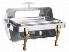 Oblong Chafing Dish W/Gilt Legs/ Show window