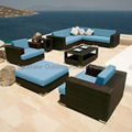 Woven wicker deep seating set - Terrace outdoor furniture