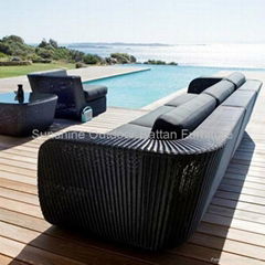 Wicker lounge funiture - garden sectional rattan sofa