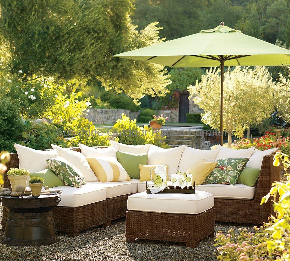 Semi circle sectional resin wicker sofa FCO 2083