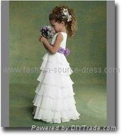 2011 new style pure white Angel flower girl dress