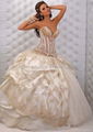 Sweetheart neck strapless organza beaded