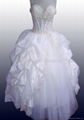 Sweetheart neck strapless organza beaded bodice wedding dress 2