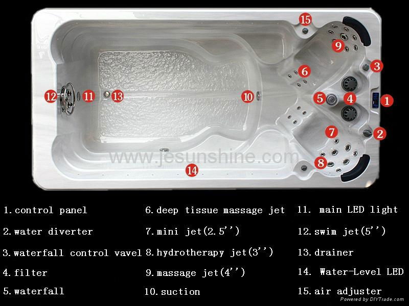 Good quality swimming outdoor fiberglass hot tub 3