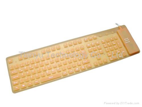 109 keys USB silicone keyboard/rollable/foldable/water-proof