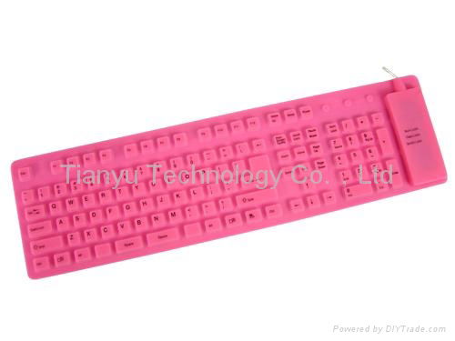 109 keys USB silicone keyboard/rollable/foldable/water-proof 3