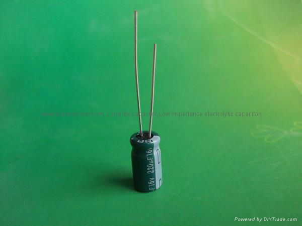 Low impedance electrolytic capacitor , Radial capacitor