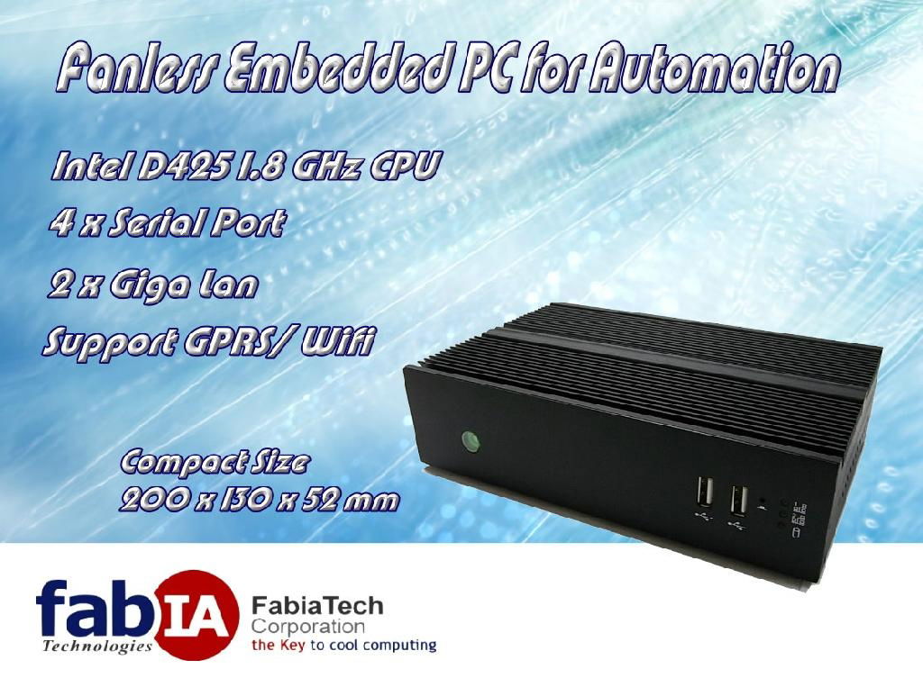 Fanless Industrial PC Embedded Computer Atom D425