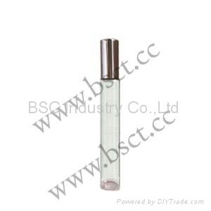 10ml tubular roll on glass bottle with silver cap 