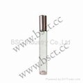 10ml tubular roll on glass bottle with silver cap 