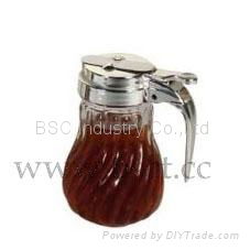 glass honey and syrup dispenser 