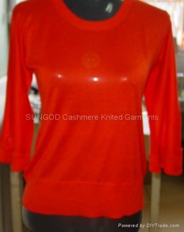 Women's red color cashmere garments