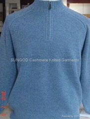 Men's cashmere zip mock sweater