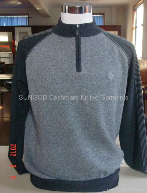 Men's cashmere zip mock sweater 2