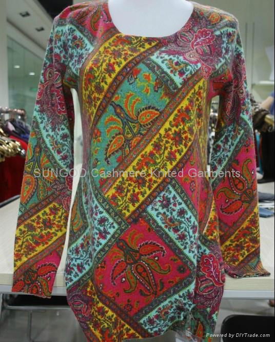 Cashmere textile printing sweater 2